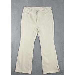 Old Navy Higher High-Rise Flare Secret Smooth Pockets Jeans Size 18 Ecru Slit
